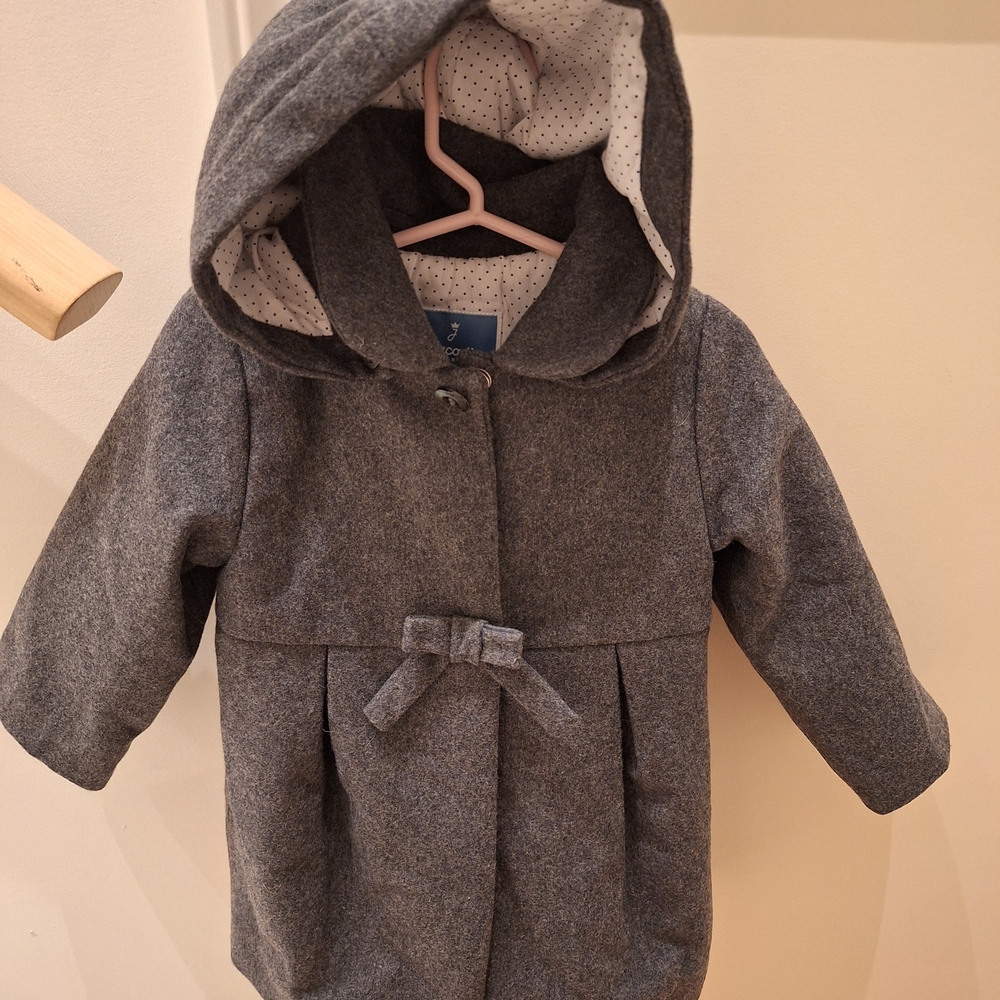 Jacadi Charcoal Gray Kids Hooded Puffer Coat